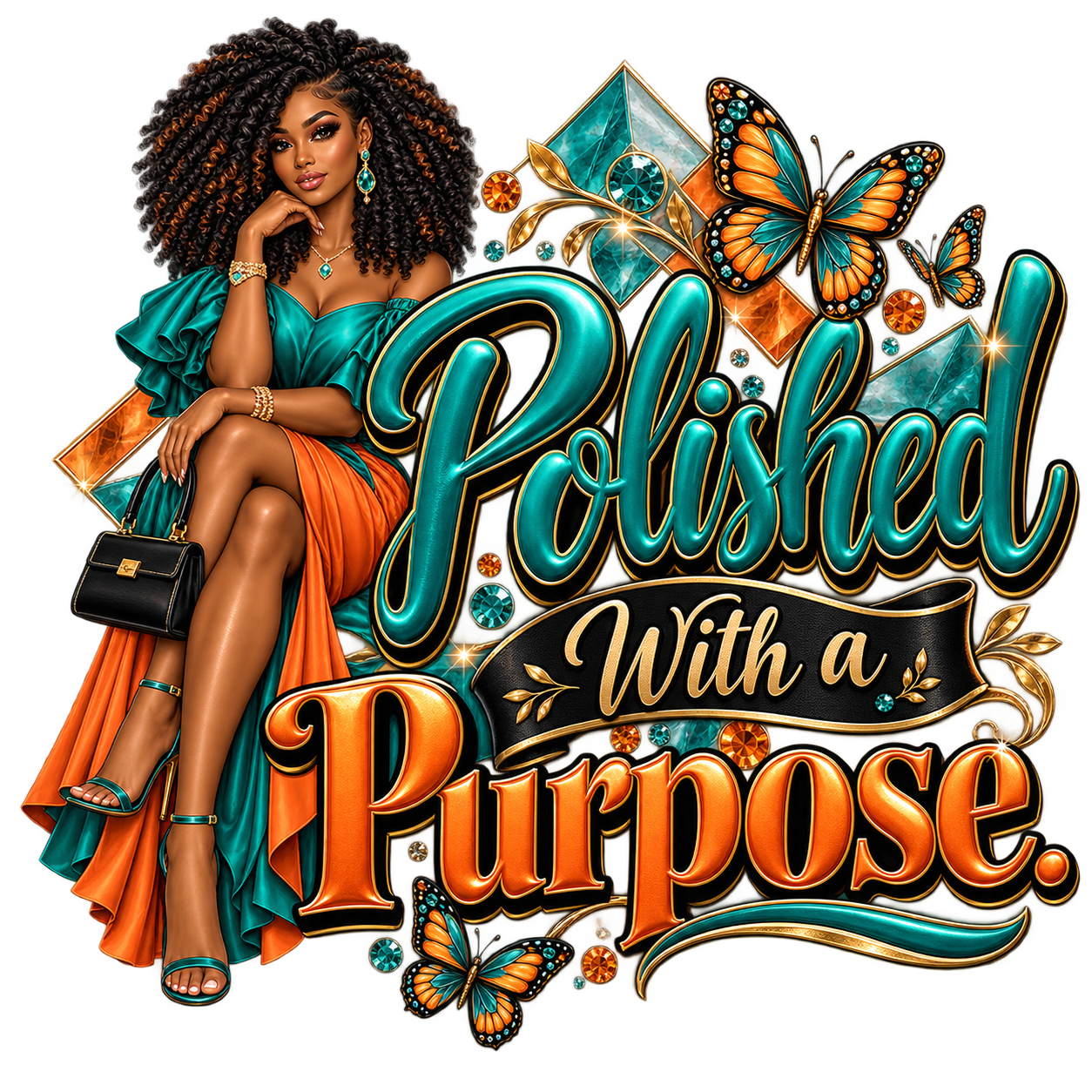Polished With a Purpose transparent T-shirt graphic