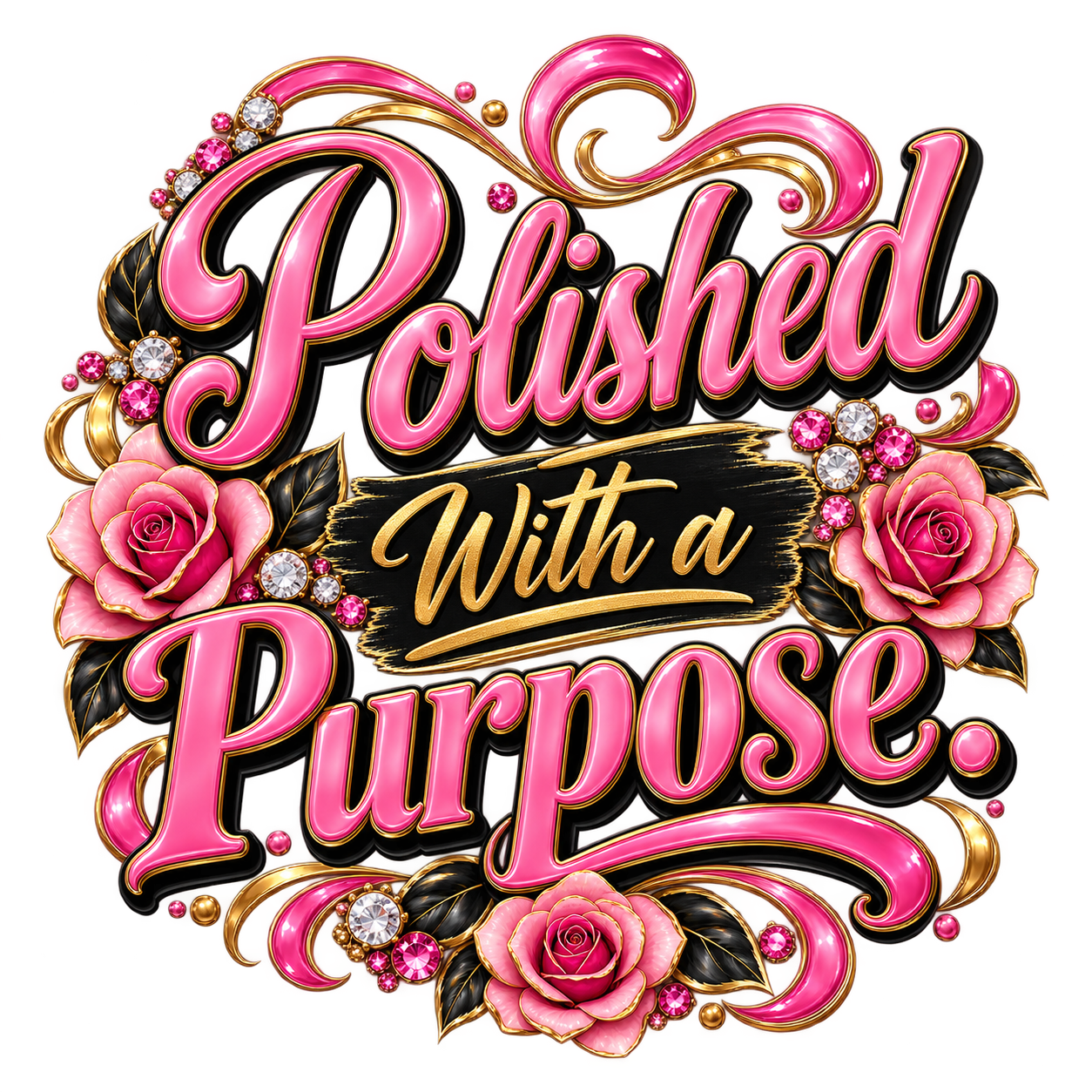 Polished With a Purpose typography-only T-shirt graphic